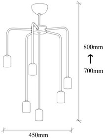 Candeeiro Suspenso Denge – Preto – 46 cm de Diâmetro, 81 cm de Altura