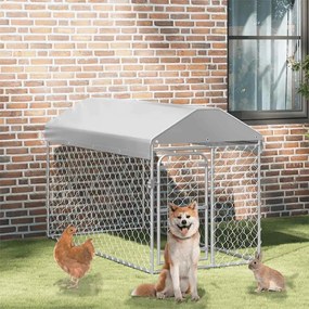 144492 vidaXL Canil de exterior com telhado 200x100x125 cm