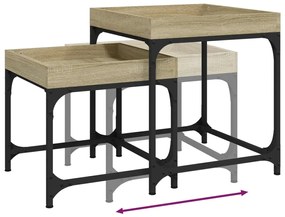 Mesas de apoio 2 pcs derivados de madeira carvalho sonoma