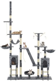 Árvore para gatos c/ postes arranhadores sisal 230-250 cm cinza