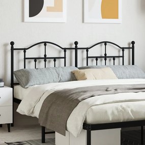 vidaXL Cabeceira de cama 180 cm metal preto