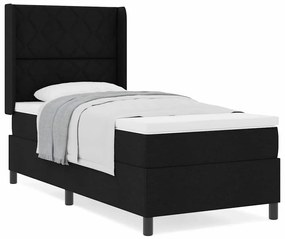 Cama Box com Colchão Preto 90x200 cm em Tecido