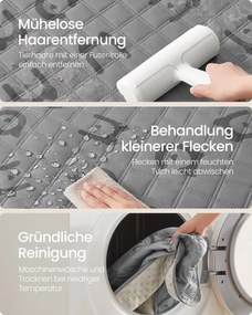 Manta impermeável para cães 1208 x 173 cm cinzento