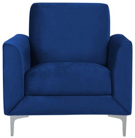 Poltrona de veludo azul marinho FENES Beliani