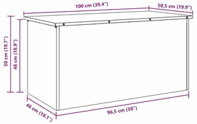Caixa de Armazenamento Externa Preto 100 x 50.5 x 50 cm