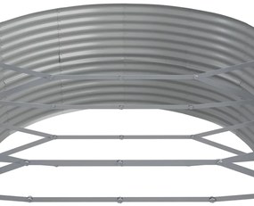 Canteiro elevado jardim 584x140x68 aço revestido a pó prateado