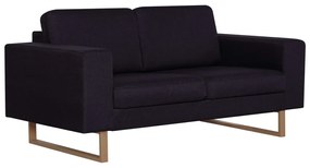 2 pcs conjunto de sofás tecido preto