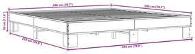 Estrutura de cama 200x200cm derivados madeira/metal