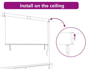 Cortina Rolô Exterior Riscas Manual Ajustável Creme 220 x 250 cm tecid