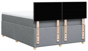 Cama com molas/colchão 140x190 cm tecido cinzento-claro