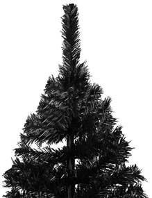 Árvore Natal artificial pré-iluminada c/ bolas 240cm PVC preto