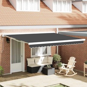 vidaXL Toldo Retrátil Antracite 400 × 300 cm Tecido, Metal