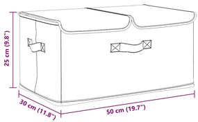 Caixa de arrumação 50x30x25 cm tecido cor creme