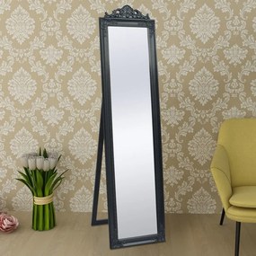 Espelho de pé em estilo barroco, 160x40 cm, preto
