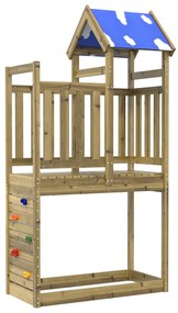 vidaXL Torre de Brincar Castanho Madeira Sólida Impregnada