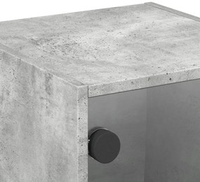 Mesa cabeceira c/ porta vidro 2 pcs 35x37x35cm cinzento cimento
