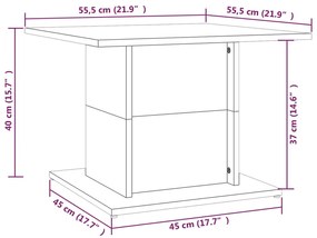 Mesa centro 55,5x55,5x40 cm contraplacado carvalho sonoma cinza