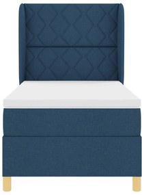 Cama Box Spring vidaXL com Colchão Azul - 100x200 cm