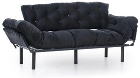 Mesa de Centro Selin Metal Ferforje – Carvalho e Preto – 90x90x38 cm