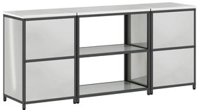 Conjunto de Armazenamento de Cozinha com prateleira 3 pcs Prata
