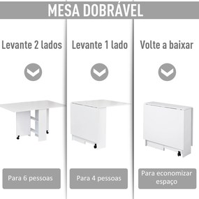 Mesa de Jantar Dobrável Atman - Branco - Design Nórdico