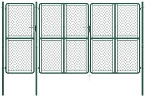 vidaXL Portão de jardim 200x395 cm aço verde