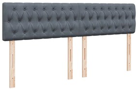 Cama com molas/colchão 200x200 cm veludo cinzento-escuro