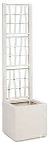 vidaXL Jardineira com treliça branca 36 x 36 x 140 cm em PP