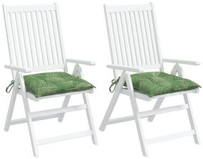 Almofadões p/ cadeira 2 pcs 50x50x7 cm tecido padrão folhas