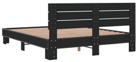 Estrutura de cama 160x200 cm derivados de madeira/metal preto