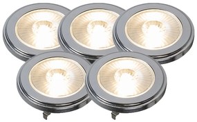 Conjunto de 5 lâmpadas LED AR111 reguláveis G53 9W 650LM 3000K