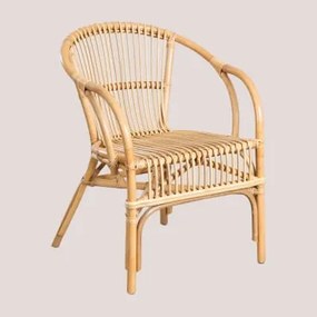 Pacote de 4 cadeiras de jardim com braços em rattan Yungas NATURAL - Sklum