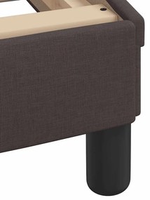 Estrutura de cama sem colchão 90x200 cm tecido castanho-escuro