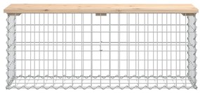 Banco de jardim c/ design gabião 103x31,5x42 cm pinho maciço