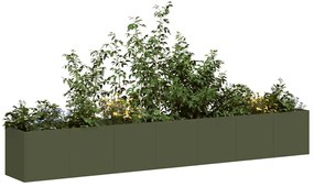 vidaXL Vaso floreira 280x40x40 cm aço laminado a frio verde