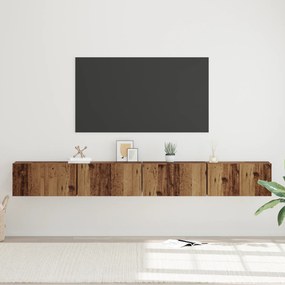 Conjunto de móvel de TV com armazenamento com porta 4 pcs Madeira Anti