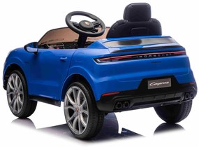 Carro elétrico para crianças Porsche Cayenne 12V com tração traseira – Licença oficial, bateria de lítio, comando remoto 2,4 GHz, leitor MP3, luzes LE