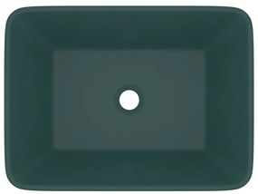 Lavatório luxuoso 41x30x12 cm cerâmica verde-escuro mate