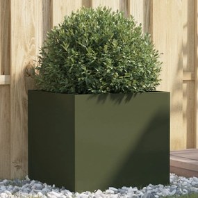 Vaso/floreira 49x47x46 cm aço verde azeitona