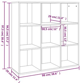 Estante 98x29x97,5 cm cor cinzento sonoma