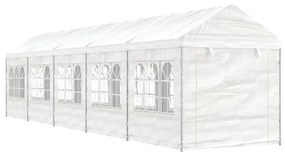 vidaXL Gazebo com telhado 11,15x2,28x2,69 m polietileno branco