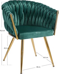 Cadeira Widny Golden Veludo - Verde