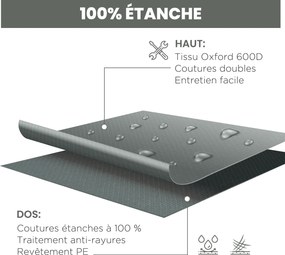 Capa para mobiliário de jardim, capa impermeável, à prova de vento e com proteção UV para conjunto de jardim, 275 x 205 x 90 cm, cinzenta