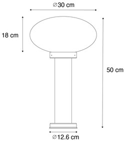 Poste exterior moderno preto 50 cm - Elly Moderno