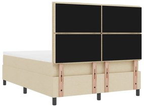 Cama Box Spring com Colchão Creme 140x190 cm Tecido