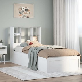 vidaXL Cama sem colchão 90x190 cm madeira de pinho maciça branco