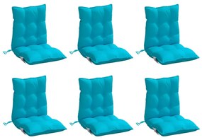 Almofadões cadeira encosto baixo 6 pcs tecido oxford turquesa