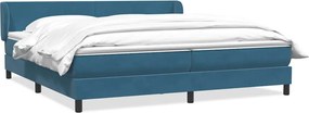 vidaXL Cama com molas/colchões 180x210 cm veludo azul-escuro