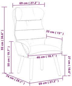 Poltrona Relaxante Veludo Cinza Escuro