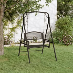 318832 vidaXL Banco de baloiçar 124 cm em aço preto